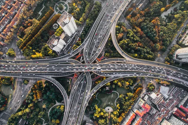 Simpang susun jalan dilihat dari atas